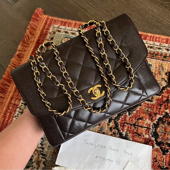 Chanel Vintage Diana Medium Caviar Brown Flap bag - Picture 5 of 11